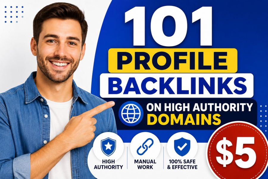 I will manually create 101 profile backlinks on high authority domains DA 50 to DA 97