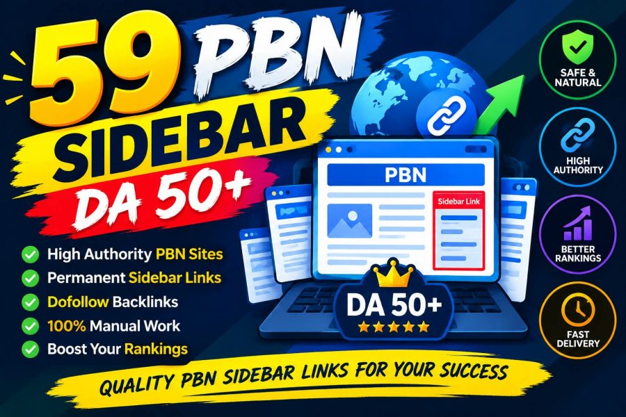 I Will Provide 59 PBN Sidebar Backlinks From DA 50+ Websites