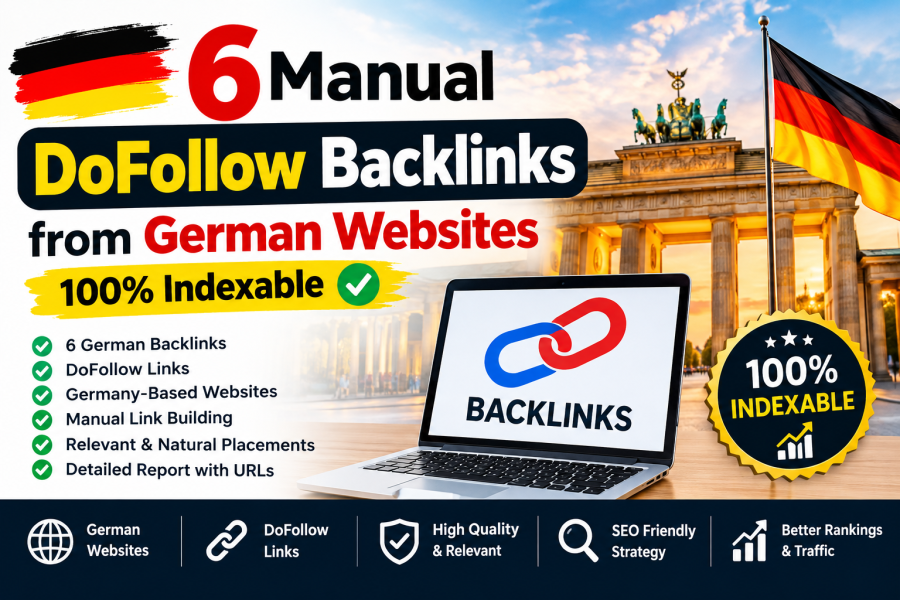 6 Manual DoFollow Backlinks from German Websites &ndash; 100% Indexable