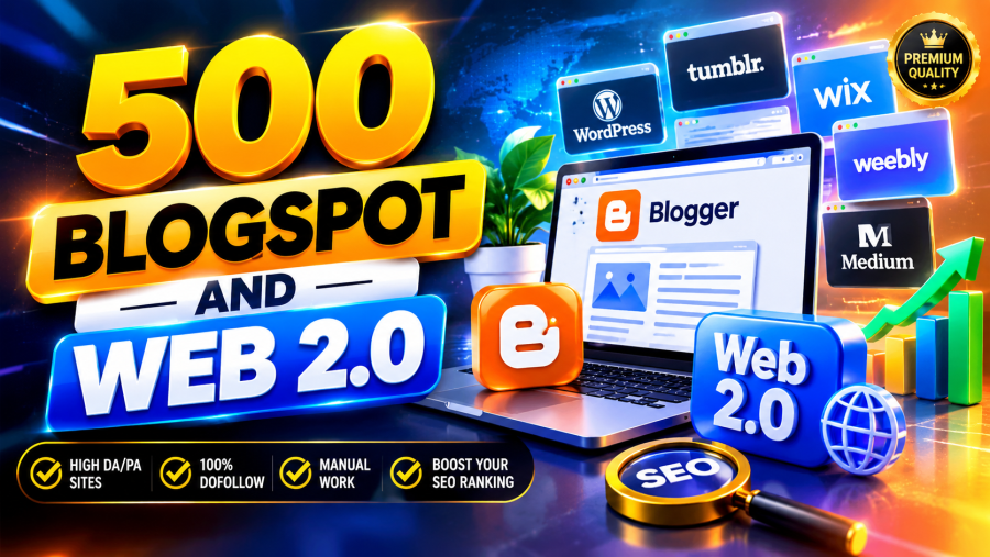standard Backlinks for 500 Web2.0 and blog spot multi tier backlink for your website