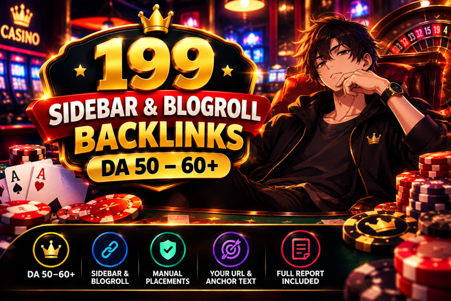 199 Premium Sidebar & Blogroll Backlinks on DA 50&ndash;60+ Websites
