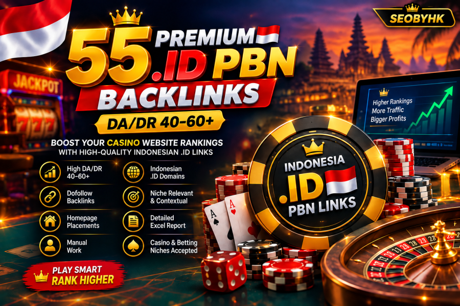 55 Premium .ID PBN Backlinks for Casino, Gambling & Betting SEO