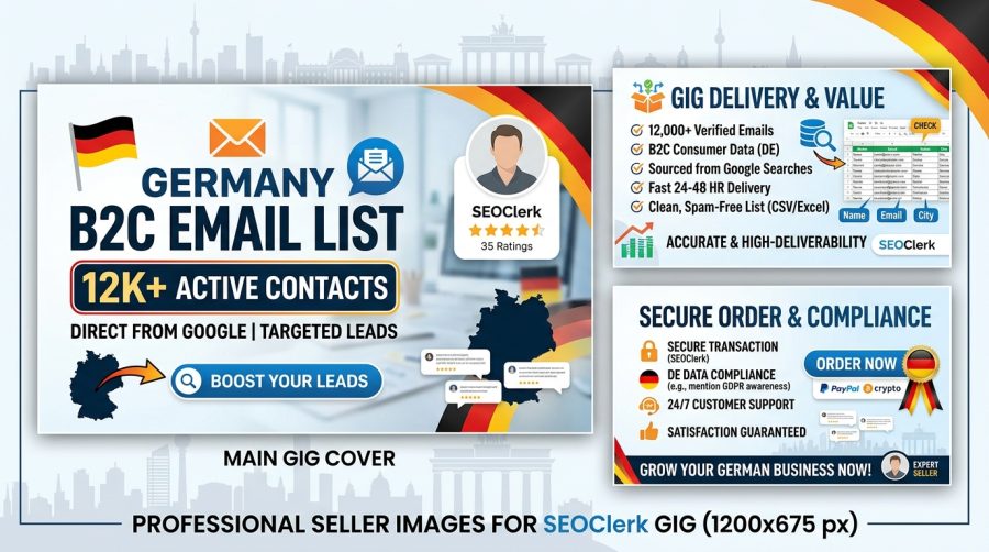 GERMANY B2C 12K email list for your business scrapping from google
