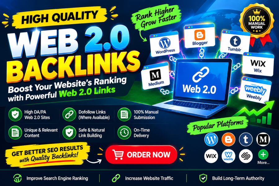 I Will Create 25 High Quality Web 2.0 Backlinks for Your Website
