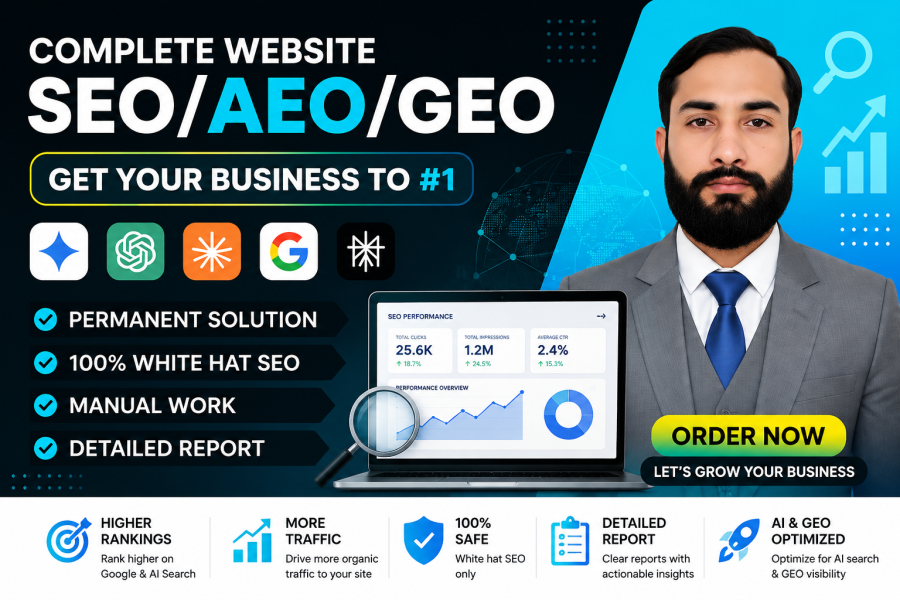 Complete Monthly SEO, GEO and AEO Optimization Service to Rank on Google and AI Search Engines