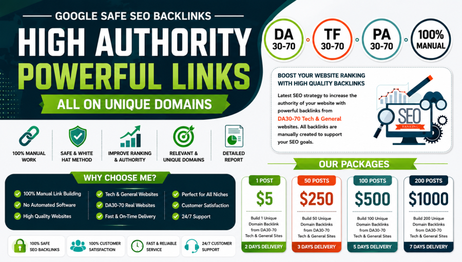 I Will Deliver 1000 Premium Manual SEO Backlinks on Trusted DA30&ndash;70 Tech & General Sites