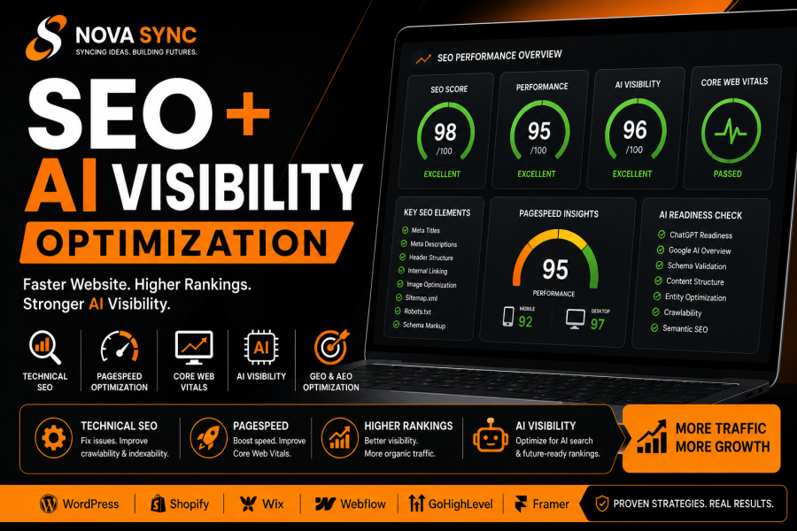 I will optimize your website for Google SEO, PageSpeed, AEO, GEO & AI Visibility