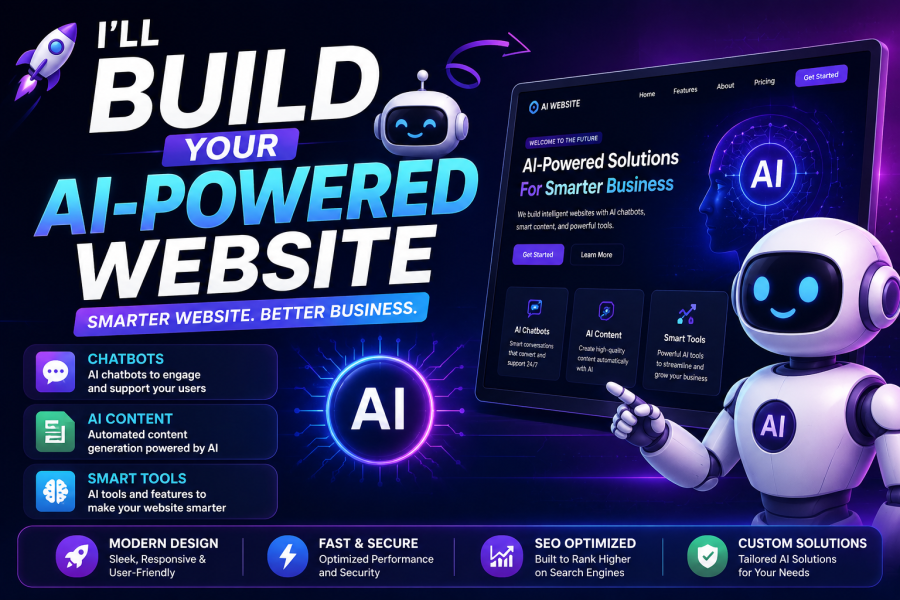 I will build a modern AI-powered website with chatbot and smart features