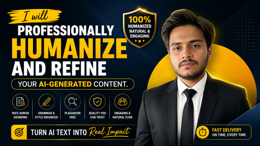 I will professionally humanize and refine your AI-generated content.