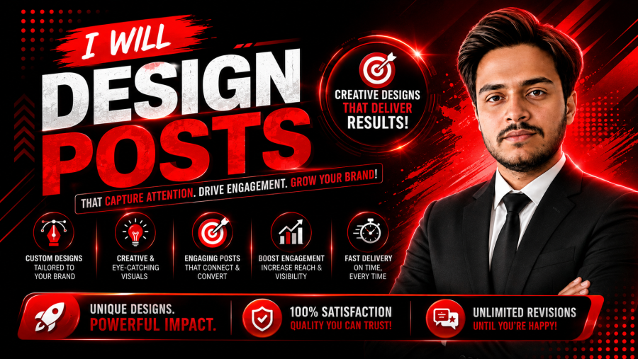 I will design professional posts and banners for your brand