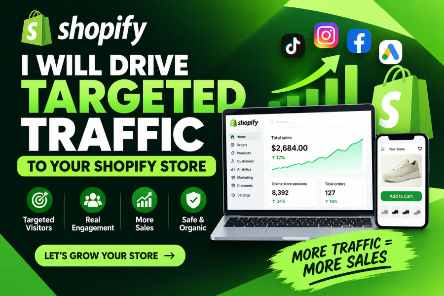 I will drive targeted traffic to your Shopify store