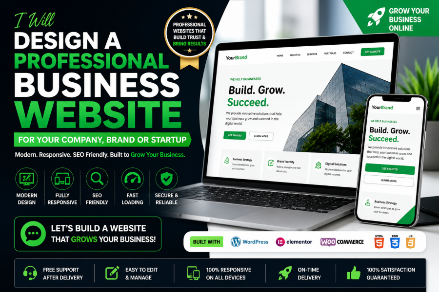 I Will Design a Professional Business Website for Your Company, Brand or Startup