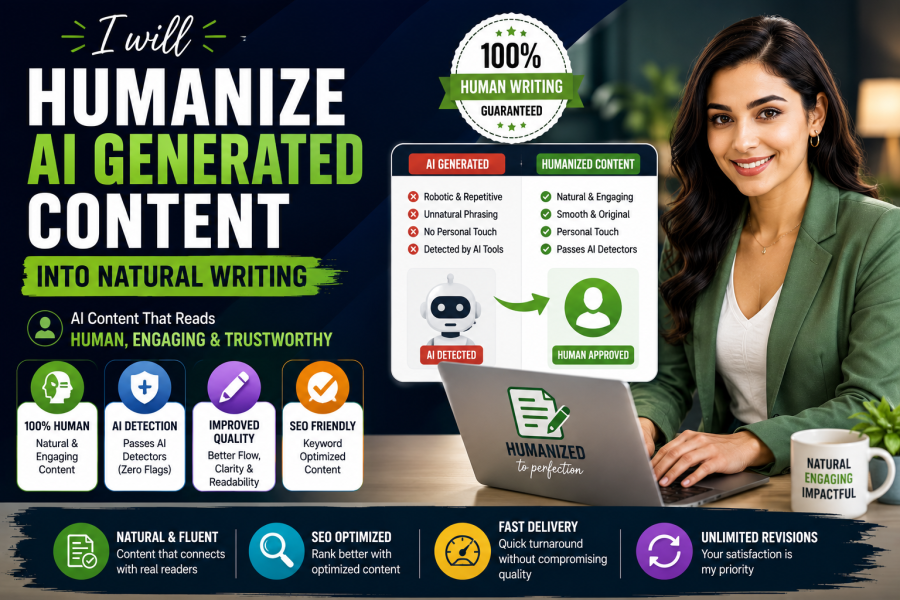 I will humanize AI generated content into natural writing