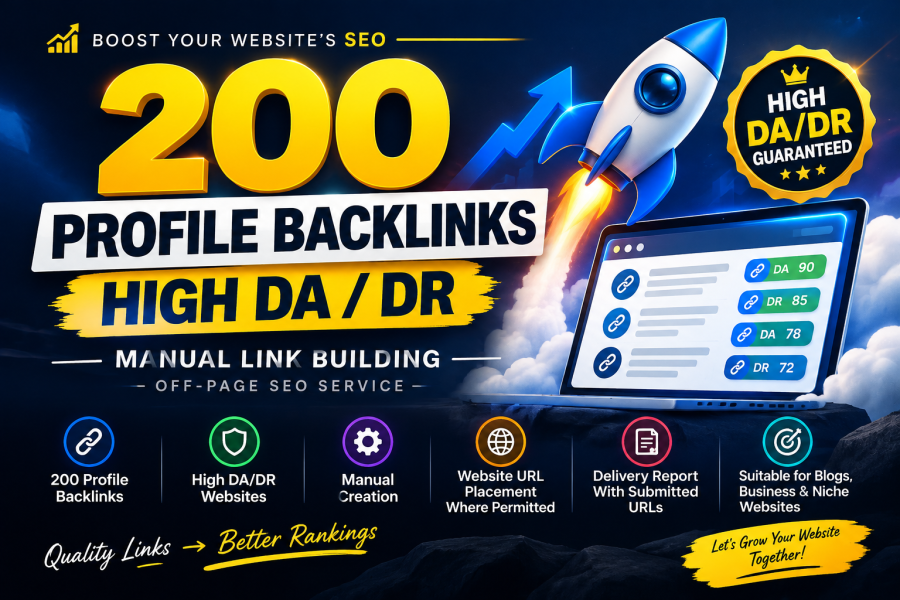 Get 200 High DA DR Profile Backlinks to Boost Your Website SEO