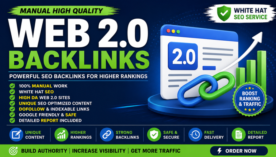 I Will Create 40 High Quality Manual Web 2.0 Backlinks for SEO, Google Ranking & Organic Traffic