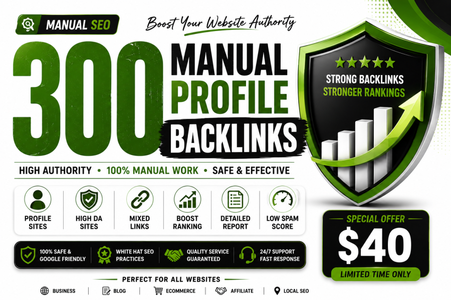 I Will Build 300 Manual Profile Backlinks for High Authority Off Page SEO