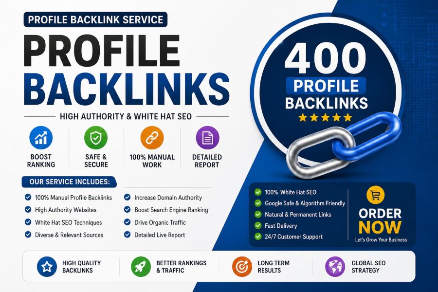 I Will Create 400 High Authority Profile Backlinks for Off Page SEO