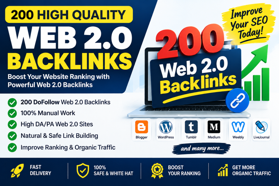 200 Web 2.0 Backlinks for SEO &ndash; High Quality Dofollow Links