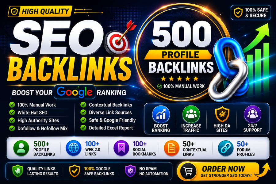 I Will Build 500 Premium Profile Backlinks for Your Website SEO
