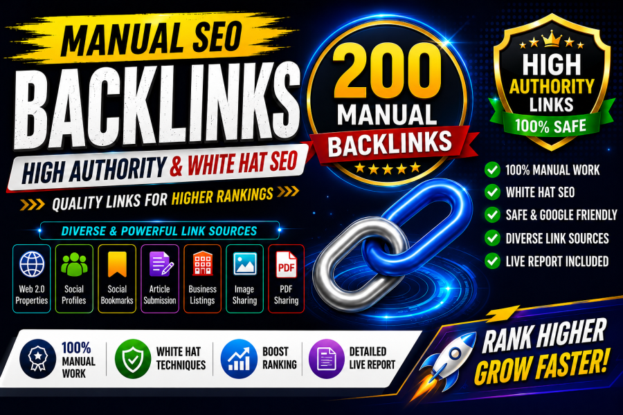 I Will Build 200 Manual High Authority White Hat SEO Backlinks for Google Ranking