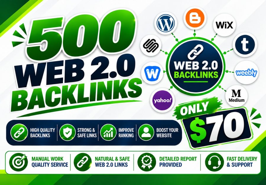 I Will Build 500 High Quality Web 2.0 Dofollow Backlinks for SEO
