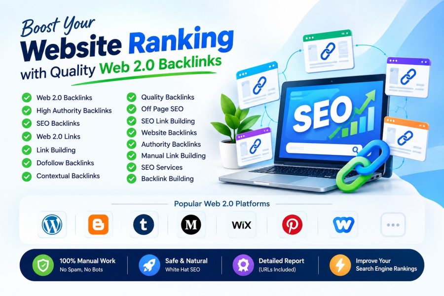 I Will Build 400 High Authority Web 2.0 Backlinks for SEO