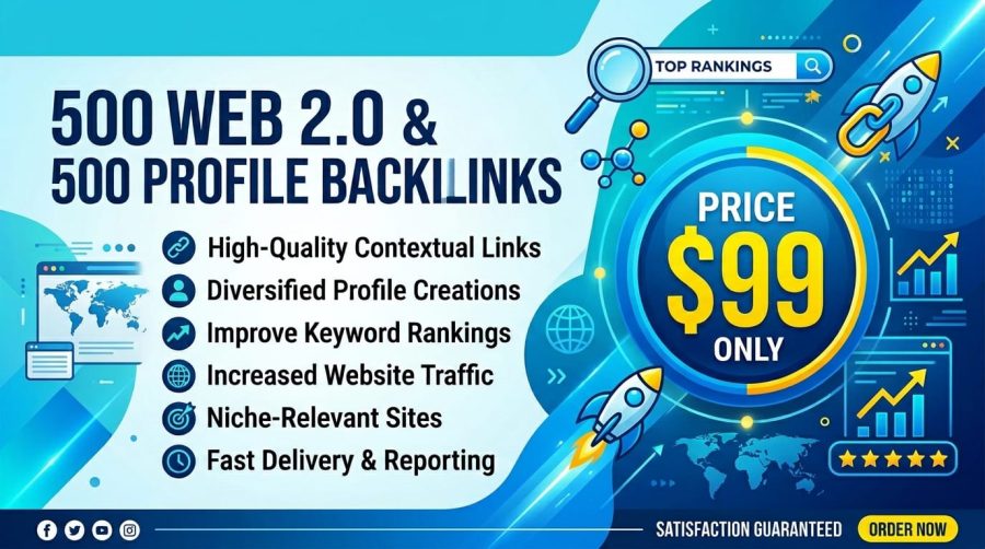 I Will Create 500 Web 2.0 and 500 Profile Backlinks for SEO