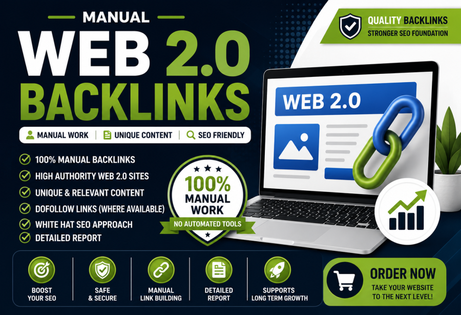 I will build 100 manual Web 2.0 backlinks with SEO friendly content