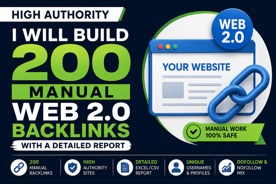 I Will Create 200 High Authority Web 2.0 SEO Backlinks