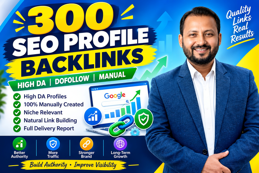 300+ SEO Profile Backlinks Service with Index Support