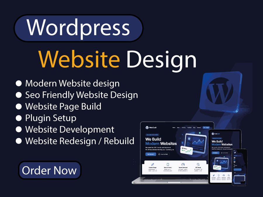 I will design, redesign and build wordpress website