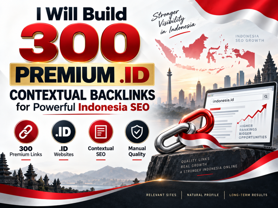 I Will Build 300 Premium .ID Contextual Backlinks for Powerful Indonesia SEO
