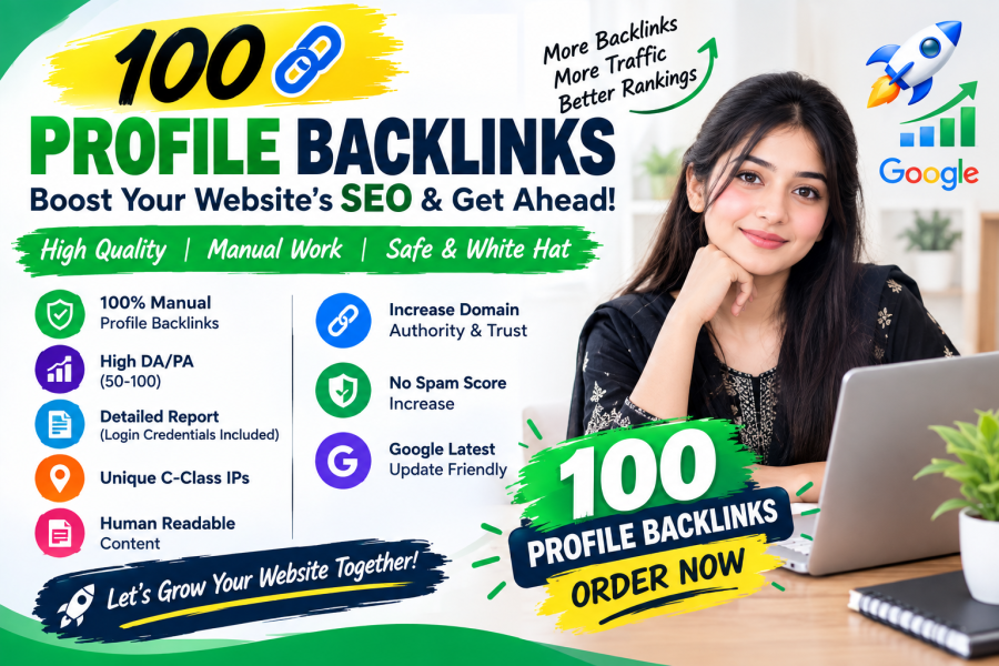 I will create 100 manual high domain authority SEO backlinks profiles