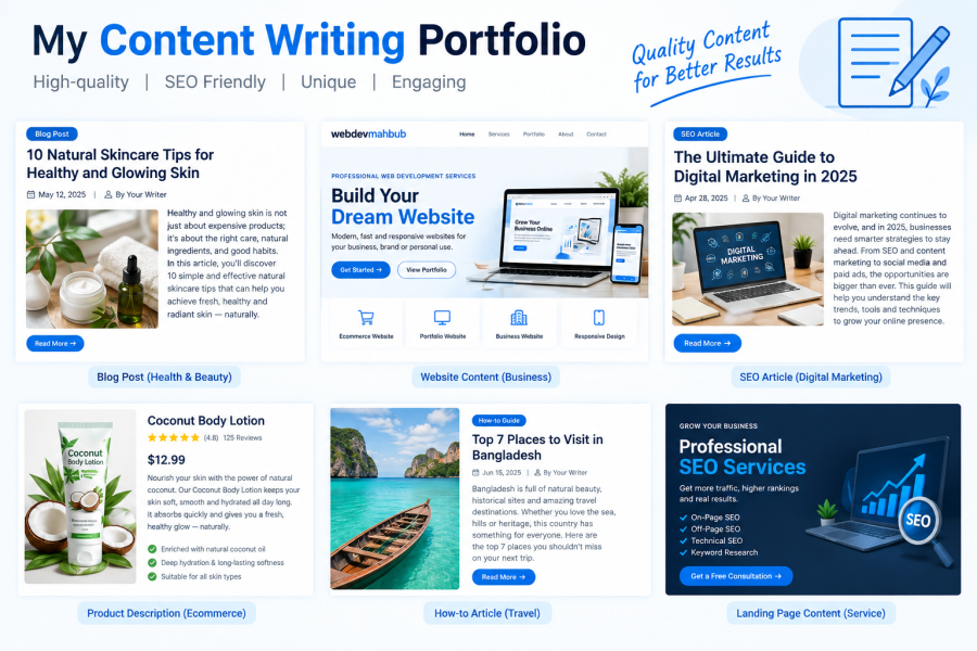 I will write SEO friendly, unique and engaging content for your website