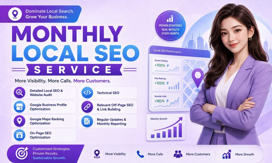 I will do monthly local seo service for your website and google business profile.