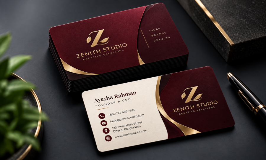 I will design a professional business card with a premium look