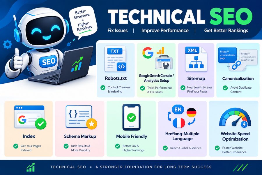 Complete Technical SEO Audit and Fix Robots.txt, Canonical, and Hreflang Tags