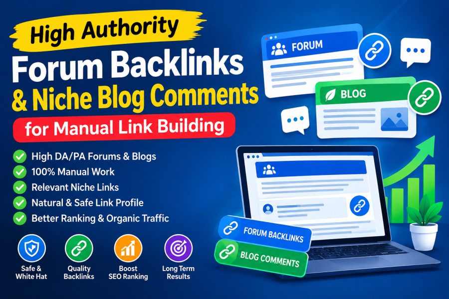 I will create high authority forum backlinks and niche blog comments for manual link building