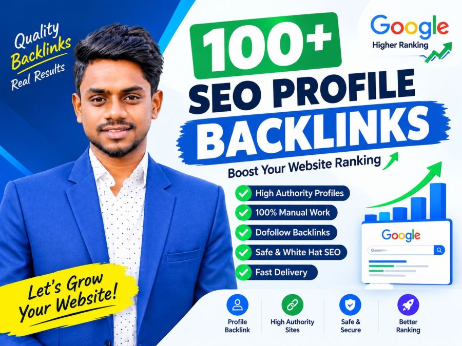 I will create 100+ high authority SEO profile backlinks manually for top google ranking