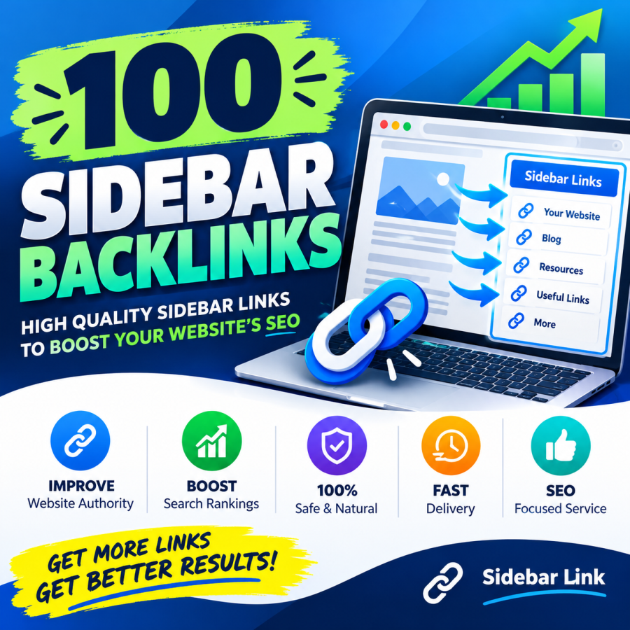100 sidebar Backlink For your website to improve ranking