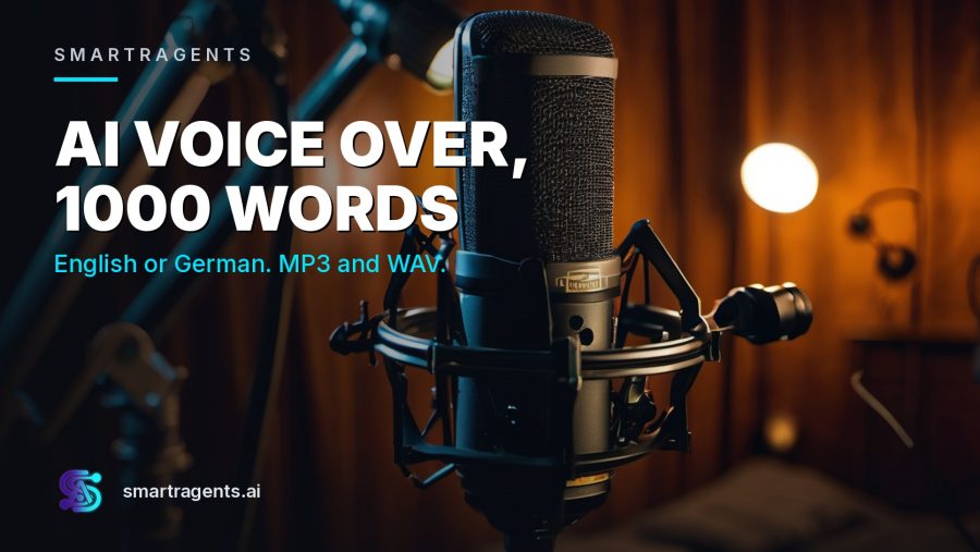 AI Voice Over up to 1000 Words, MP3 and WAV Files Included