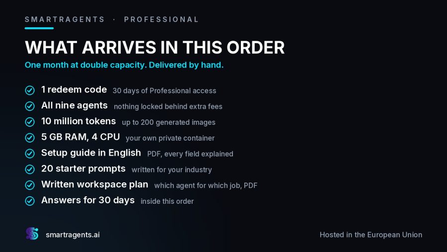 Professional AI Workspace, 9 Agents and 10 Million Tokens, 30 Days