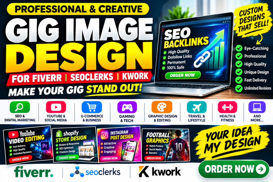 I will design professional eye catching gig images covers and thumbnails for any platform