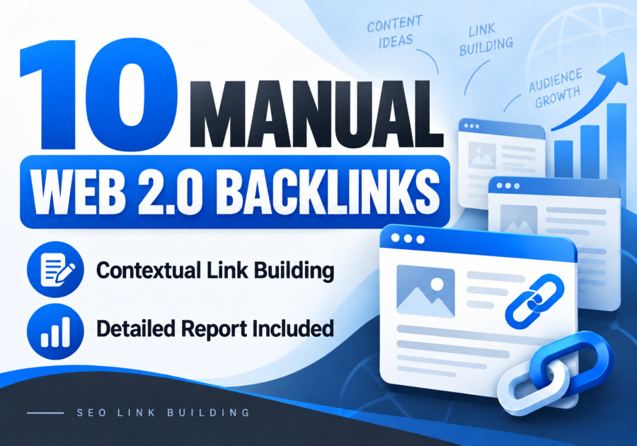 I Will Create 10 Manual Web 2.0 Backlinks with Contextual Content