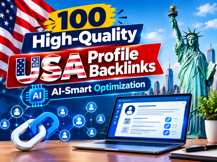 100 High-Quality USA Profile Backlinks with AI-Smart Optimization