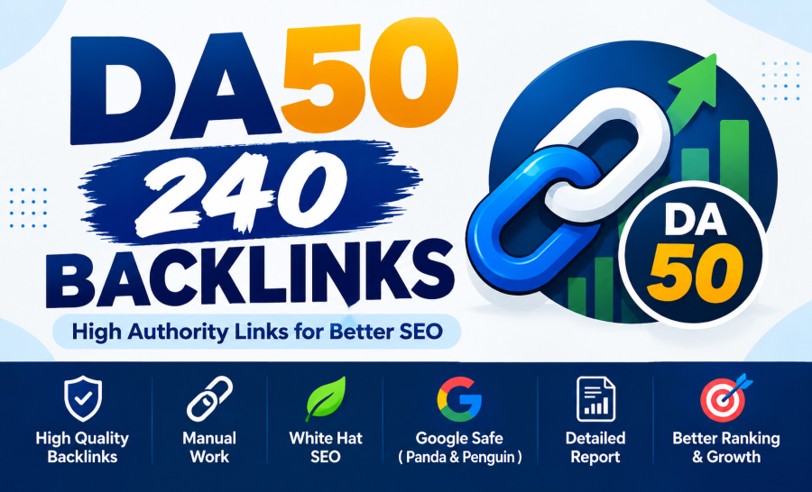 I will build 240 DA50 high authority backlinks for SEO