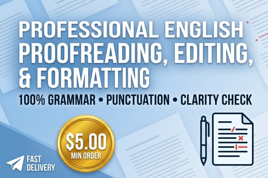 I will perfectly proofread, edit, and format your English documents