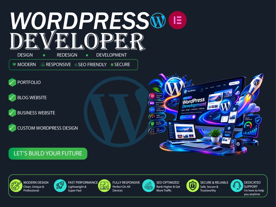 I Will Build a Modern SEO Friendly WordPress Business Website