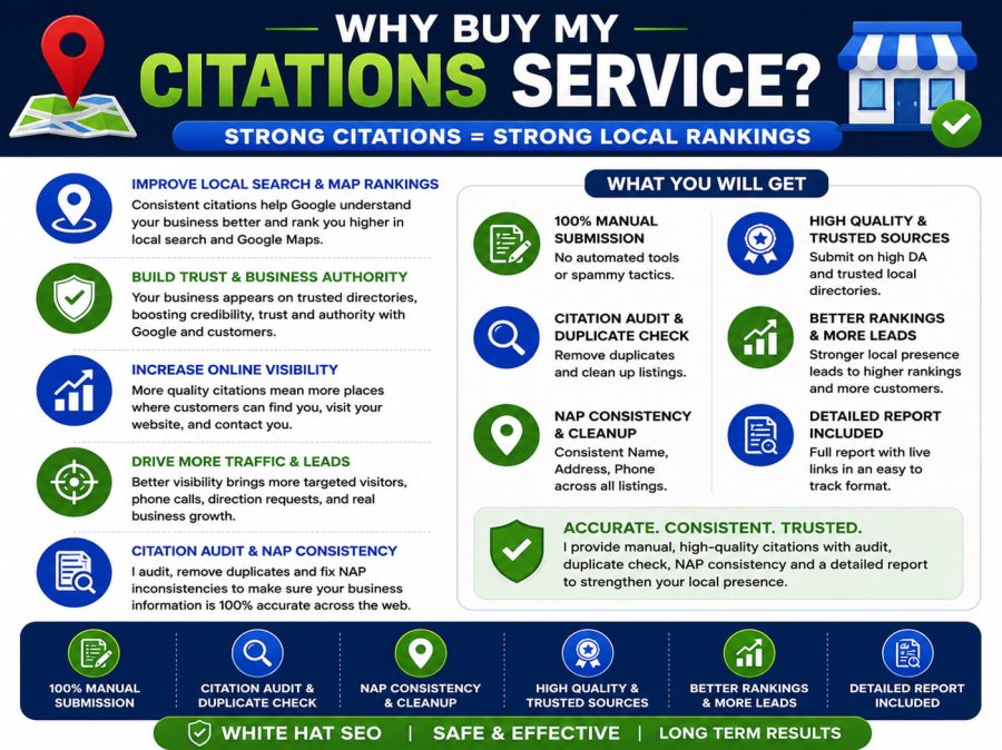 100 local citations manually with audit and duplicate check
