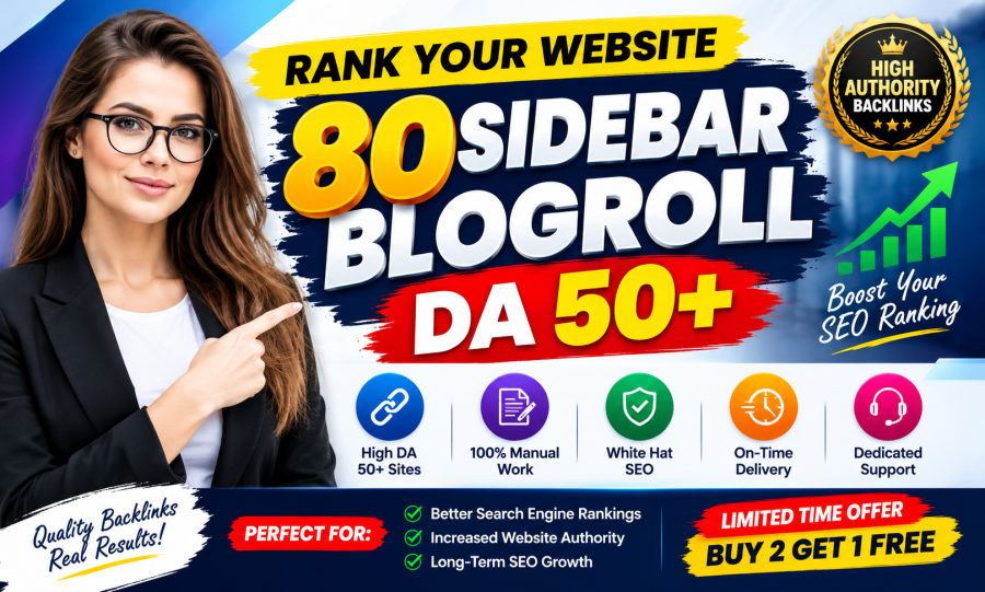 80 Premium Sidebar Blogroll Backlinks &ndash; DA 50+ High Authority Sites for Powerful SEO
